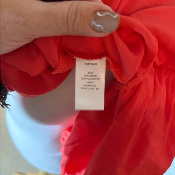 Fate Far From Over Puff Sleeve Red Button-Up Blouse-Size Medium - Picture 6 of 8